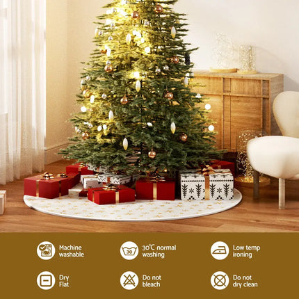 Jingle Jollys Christmas Tree Skirt 90cm Snowflake Ornaments Xmas Decorations - Occasions > Christmas > Christmas