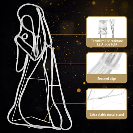 Illuminated angel figure showcasing Jingle Jollys LED Christmas Lights outdoor display