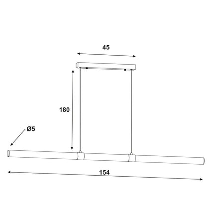 Kallita Satin Brass Tri-Colour Dimmable Linear LED Pendant
