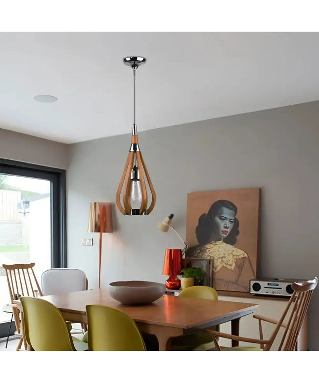 Karu – 1-Light Timber Pendant Light | Golden Oak