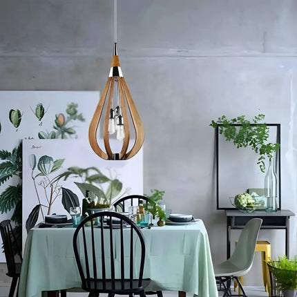 Karu – 3-Light Timber Pendant Light | Golden Oak