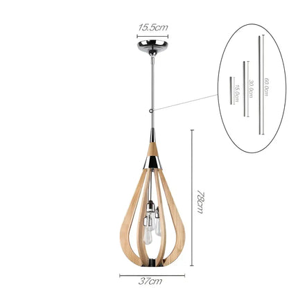 Karu – 3-Light Timber Pendant Light | Natural Oak