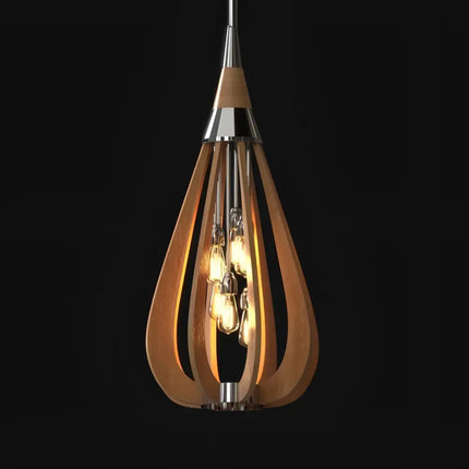 Karu – 6-Light Timber Pendant Light | Golden Oak