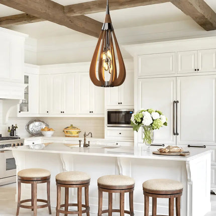 Karu – 6-Light Timber Pendant Light | Golden Oak