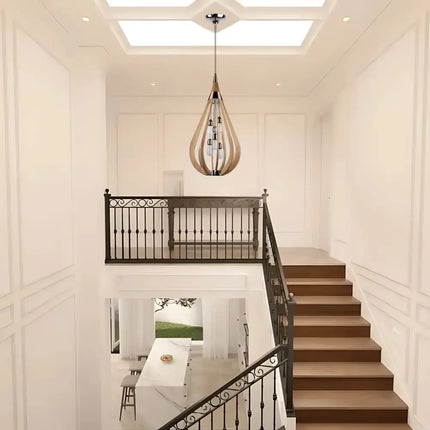 Karu – 6-Light Timber Pendant Light | Natural Oak