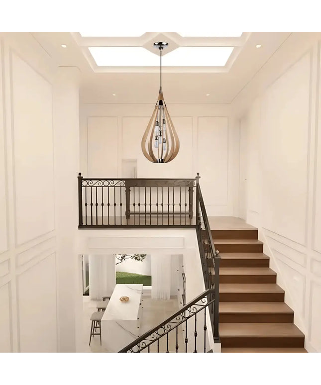 Karu – 6-Light Timber Pendant Light | Natural Oak