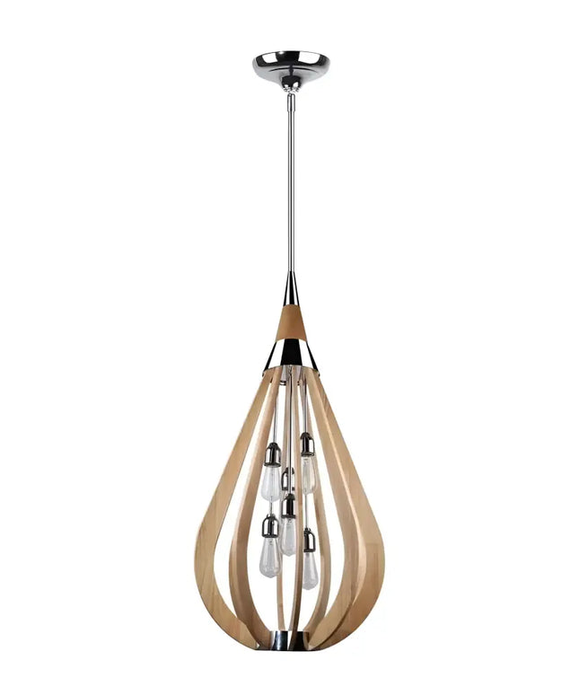 Karu – 6-Light Timber Pendant Light | Natural Oak
