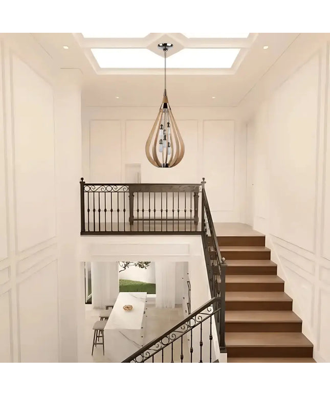 Karu – 6-Light Timber Pendant Light | Natural Oak