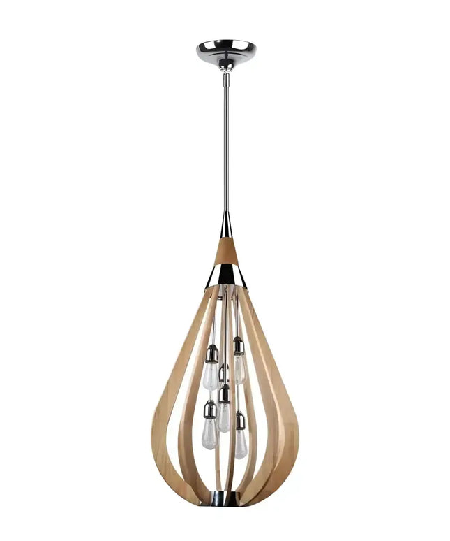 Karu – 6-Light Timber Pendant Light | Natural Oak