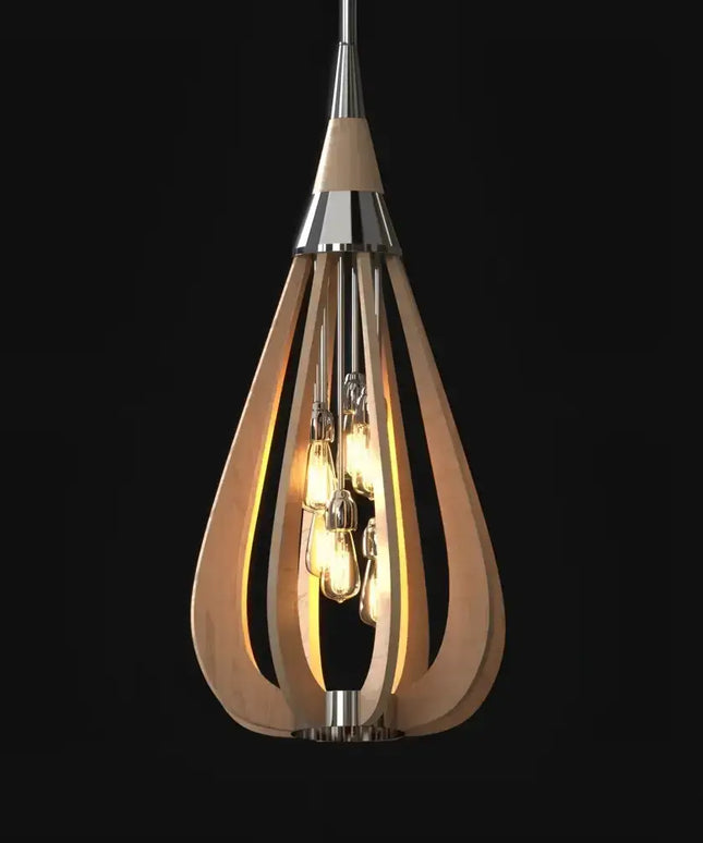 Karu – 6-Light Timber Pendant Light | Natural Oak