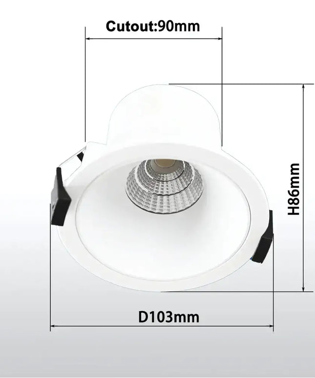 10W Tri-Colour Dimmable LED Downlight | 90mm Cut Out | Eureka