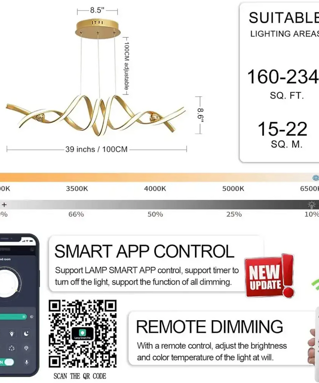 Kinta Brass 75W Smart-Lamp LED Pendent Light - Home & Garden > Lighting