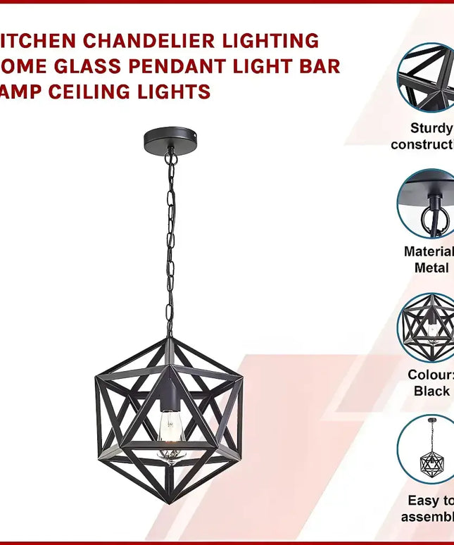 Kitchen Chandelier Lighting Home Glass Pendant Light Bar Lamp Ceiling Lights-Home & Garden > Lighting-Koala Lamps and Lighting
