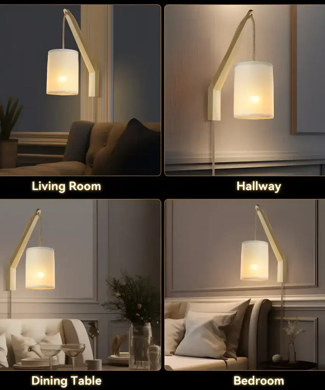 Wall-mounted Kya Wall Light with cylindrical shade illuminating modern interior decor