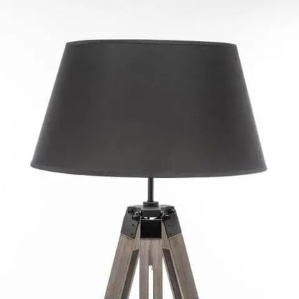 LARGE TRIPOD FLOOR LAMP Linen Shade Modern Light Retro Vintage Wooden - Home & Garden > Lighting