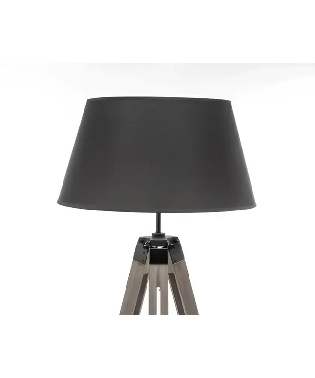 LARGE TRIPOD FLOOR LAMP Linen Shade Modern Light Retro Vintage Wooden - Home & Garden > Lighting