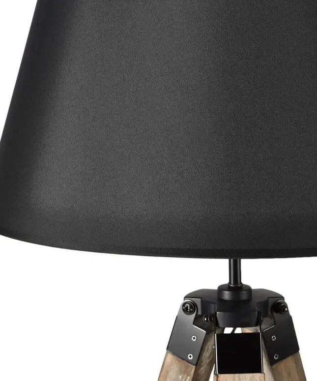 LARGE TRIPOD FLOOR LAMP Linen Shade Modern Light Retro Vintage Wooden - Home & Garden > Lighting