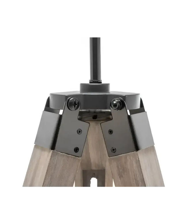 LARGE TRIPOD FLOOR LAMP Linen Shade Modern Light Retro Vintage Wooden - Home & Garden > Lighting