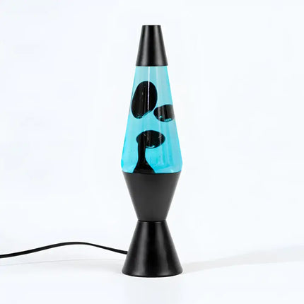 Edgy Diamond-Shaped Lava Lamp with blue liquid