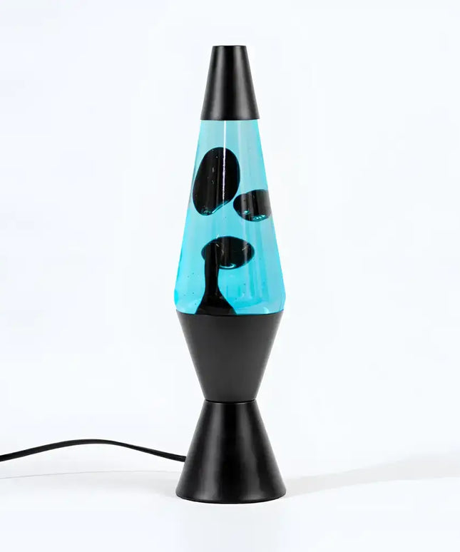 Edgy Diamond-Shaped Lava Lamp with blue liquid