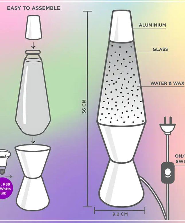 Lava Lamp Diamond Motion 37cm Tall | Blue Disco Glam - Home & Garden > Lighting > Table Lamps