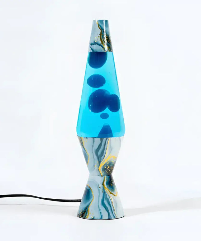Stylish Motion Lamp with a striking blue marble finish