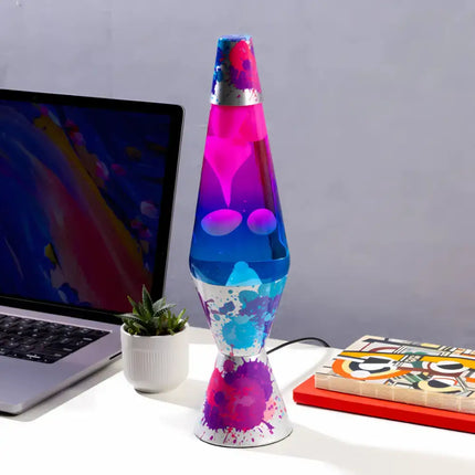 Diamond-Shaped Motion Lamp with vibrant multicolored liquid