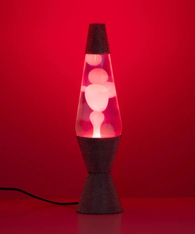 Pink Disco Glam Lava Lamp with a shimmering pink finish and flowing pink lava.