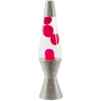 Pink Disco Glam Lava Lamp with a shimmering pink finish