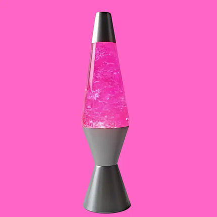 Sparkling Pink Lava Lamp in Motion – Shimmering glitter swirling in liquid for a dazzling effect.