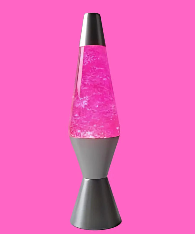 Sparkling Pink Lava Lamp in Motion – Shimmering glitter swirling in liquid for a dazzling effect.