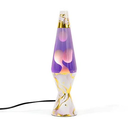 Retro-Inspired Motion Lamp with a stylish pink marble finish.