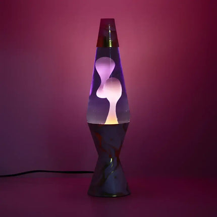 Lava Lamp Diamond Motion – Pink Marble with a sleek pink marble base
