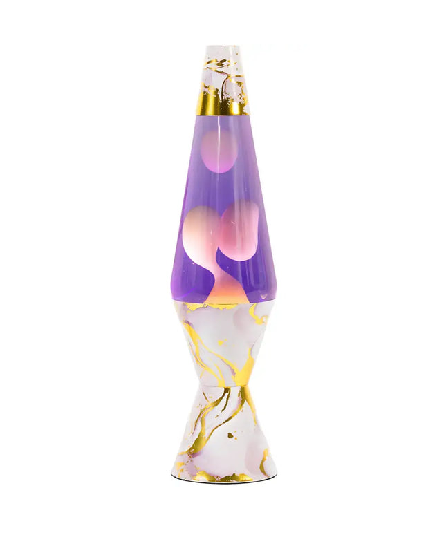 Lava Lamp Diamond Motion – Pink Marble with a sleek pink marble base and flowing pink lava.