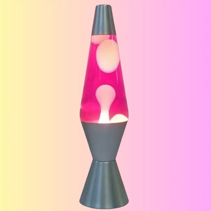 Soothing Lava Lamp in Motion – Pink wax flowing inside white liquid for a mesmerizing effect.