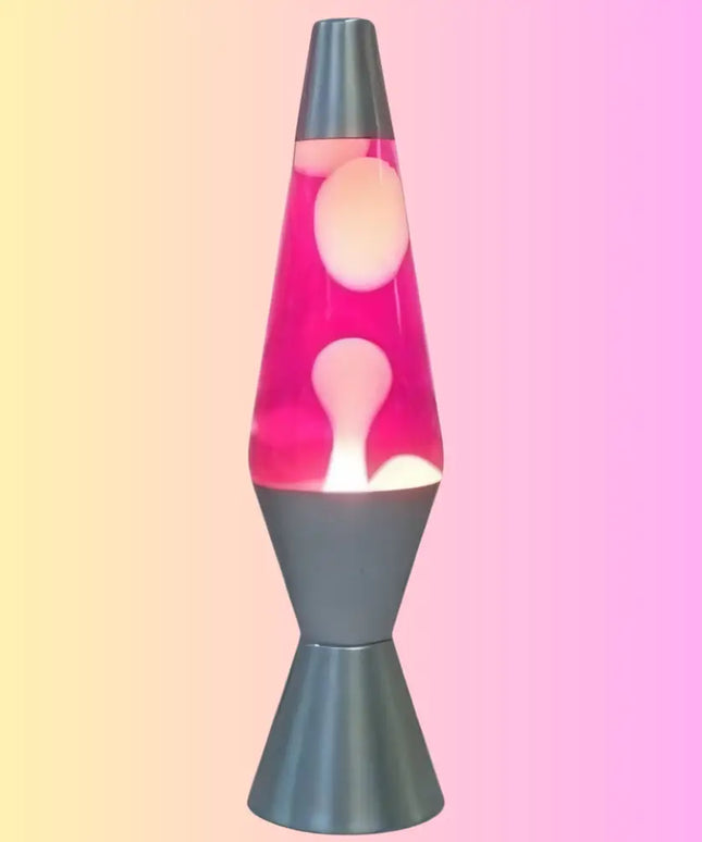 Soothing Lava Lamp in Motion – Pink wax flowing inside white liquid for a mesmerizing effect.