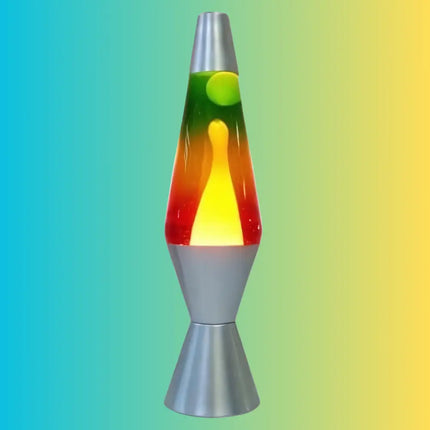 Vibrant Multi-Color Lava Lamp in Motion – Wax blending into a mesmerizing rainbow effect.