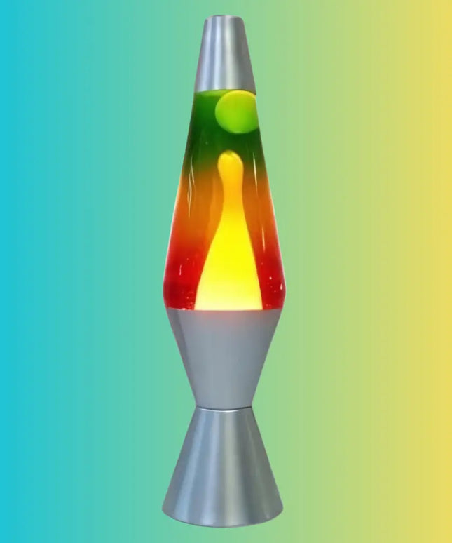 Vibrant Multi-Color Lava Lamp in Motion – Wax blending into a mesmerizing rainbow effect.