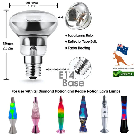 Lava Lamp Replacement Bulb – 3 Pack E14 R39 30W Reflector Bulbs - Lava Lamp