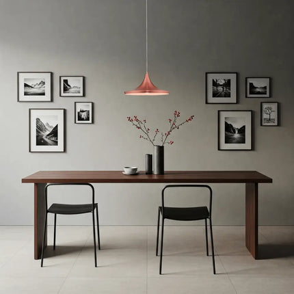 Laya-360 Modern Metal Pendant Light — E27, 360mm Shade | Brushed Copper