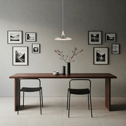 Laya-360 Modern Metal Pendant Light — E27, 360mm Shade | Brushed Nickel