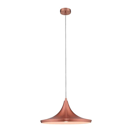 Laya-360 Modern Metal Pendant Light — E27, 360mm Shade | Brushed Copper