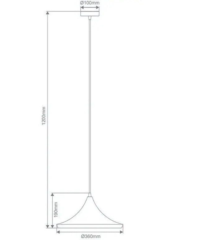 Laya-360 Modern Metal Pendant Light — E27, 360mm Shade | Brushed Brass