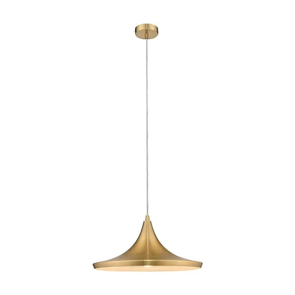 Laya-360 Modern Metal Pendant Light — E27, 360mm Shade | Brushed Brass