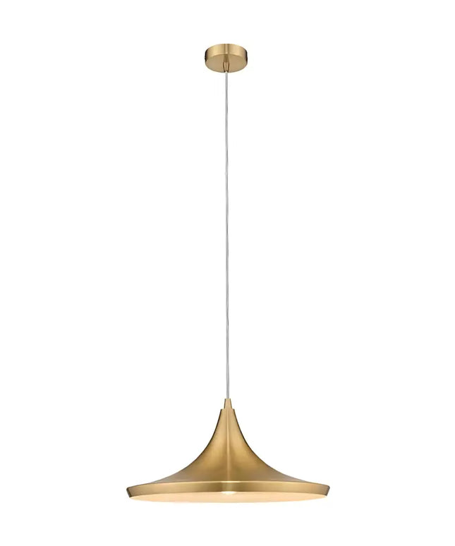 Laya-360 Modern Metal Pendant Light — E27, 360mm Shade | Brushed Brass