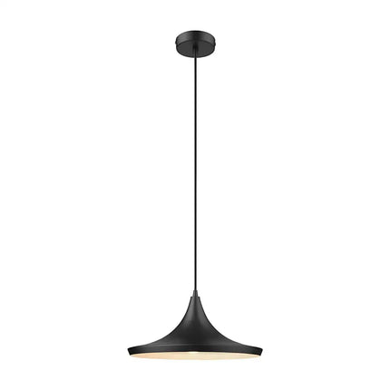 Laya-360 Modern Metal Pendant Light — E27, 360mm Shade | Matt Black