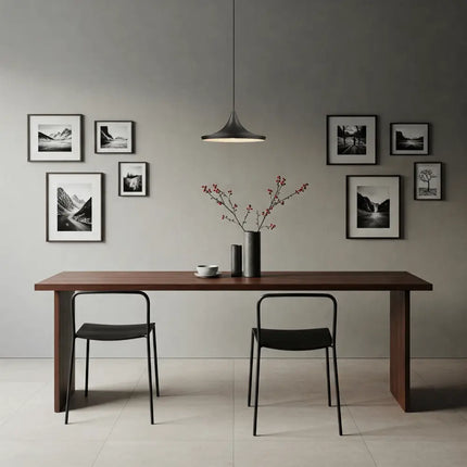 Laya-360 Modern Metal Pendant Light — E27, 360mm Shade | Matt Black