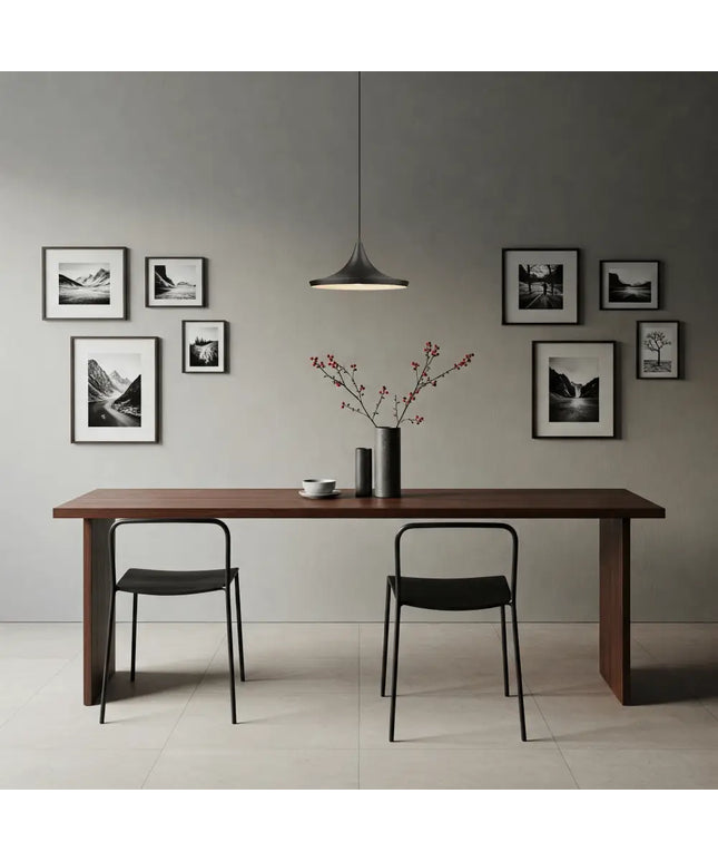 Laya-360 Modern Metal Pendant Light — E27, 360mm Shade | Matt Black