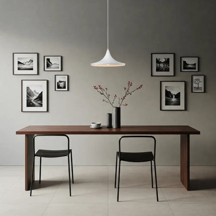 Laya-360 Modern Metal Pendant Light — E27, 360mm Shade | Satin White