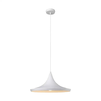 Laya-360 Modern Metal Pendant Light — E27, 360mm Shade | Satin White